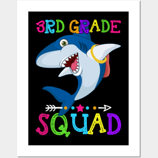 Shark Team 3rd Grade Squad Teacher Back To School Posters and Art